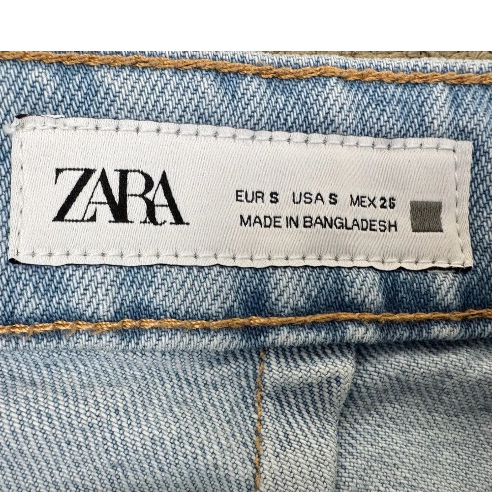 Zara Wrap Denim Skort Light Blue Jean Shorts Small Coastal Cowgirl High Rise